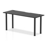 office desk with black desk top and black legs
