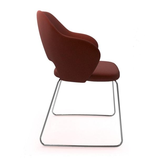 Jade Reception Chair Chrome Sleigh Frame - Image 3