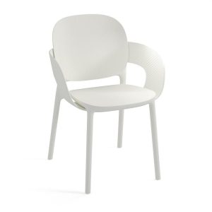 Florence Sustainable Chair With Arms White