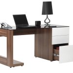 home office desk walnut and white
