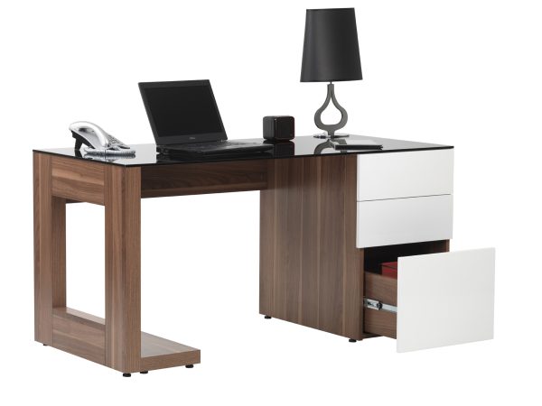 home office desk walnut and white