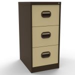filing cabinet brown beige with 3 drawers