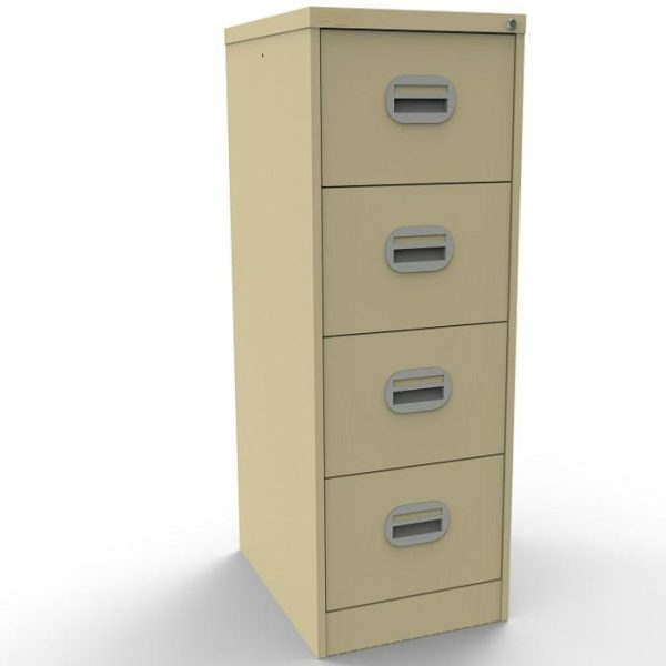 beige office filing cabinets with 4 drawers