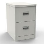 satin white filing cabinet with 2 drawers
