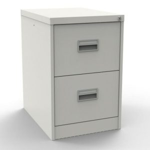 satin white filing cabinet with 2 drawers