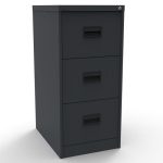 graphite grey filing cabinet with 3 drawers
