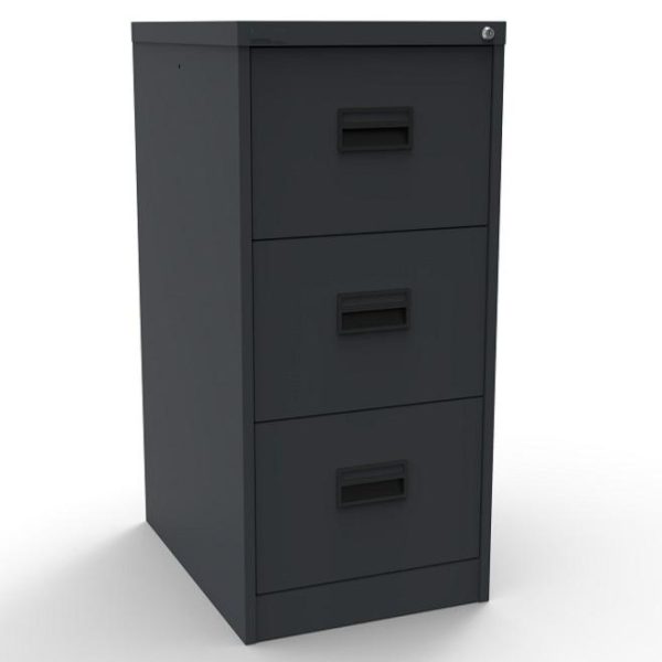 graphite grey filing cabinet with 3 drawers