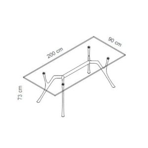 executive glass desks size diagram