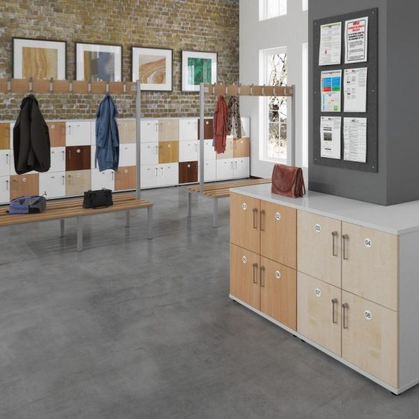 Wooden Office Storage Lockers Hide 6 Compartments - Image 7