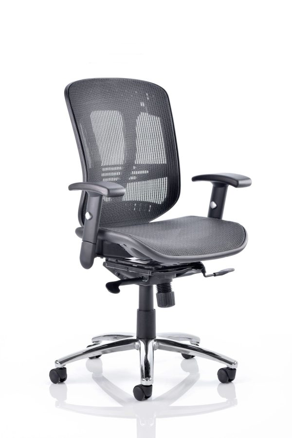 task operator office chair with mesh back and grey frame