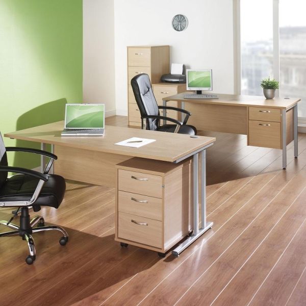 Office Straight Desk 1400 x 800mm Cantilever Leg Frame Work 25 - Image 8