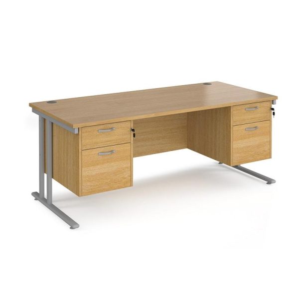 Office Straight Desk 1800 Cantilever Frame With 2 x 2 Drawer Pedestal Work 25 - Image 5