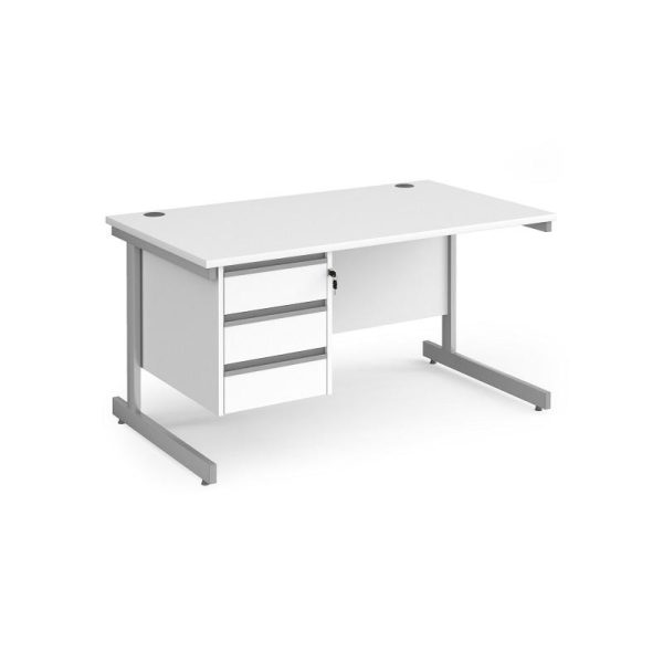 Straight Desk Maine 1400mm x 800mm Cantilever Frame With Three Drawers - Image 2