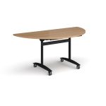 flip top meeting tables with beech top and black frame