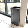 grey office recycling bin with white lettering General Waste