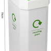 Cardboard office recycling bin with green lettering
