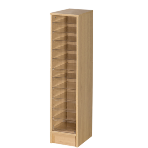 floor standing pigeon holes wood with acrylic shelves and 12 spaces